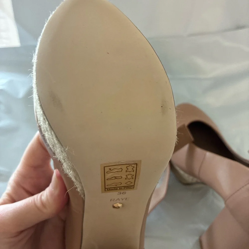 For Love & Lemons X  Raye Harper Nude Platform Heels Revolve EU 36/ US 6-6.5